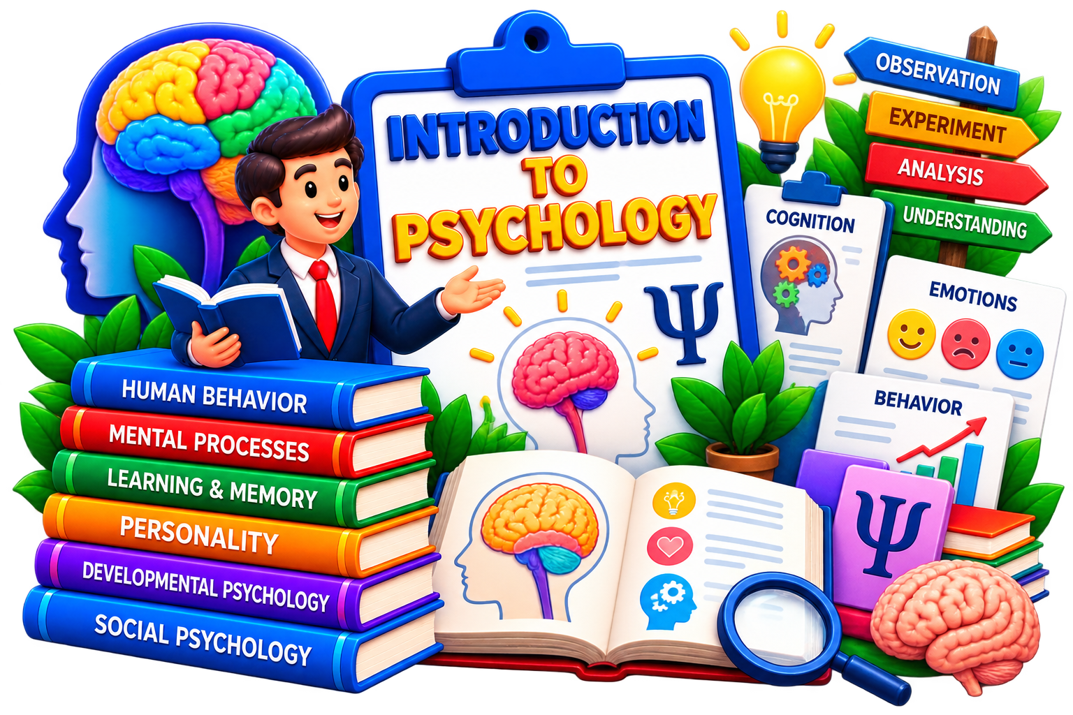 Introduction to Psychology illustration for BA DAVV notes
