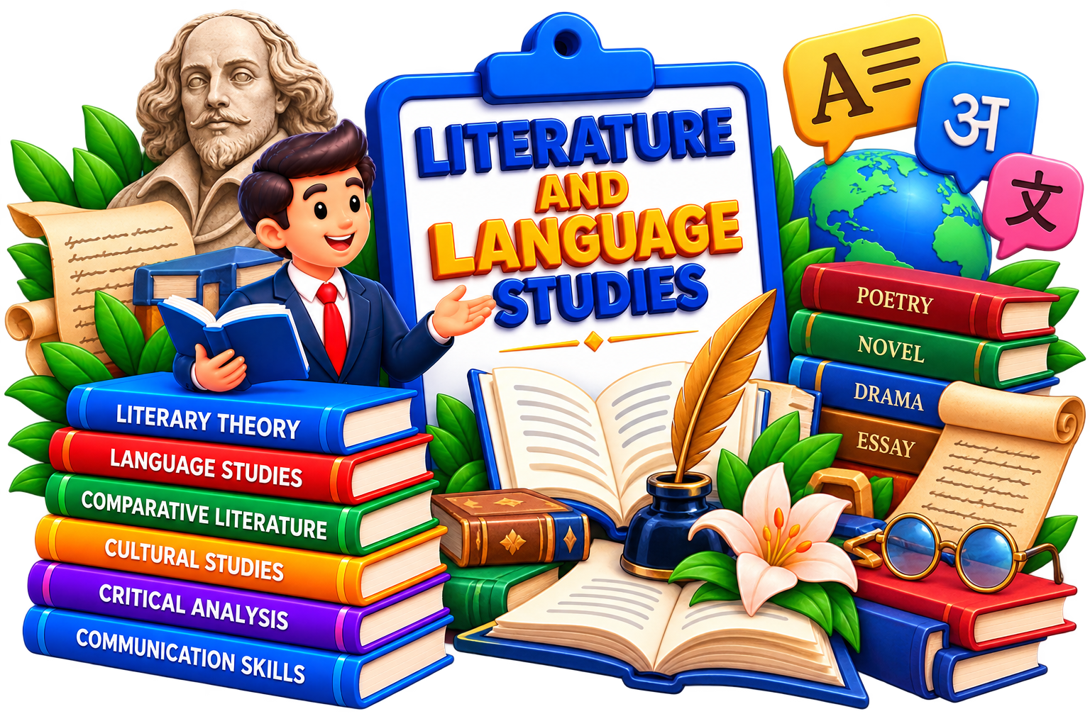 Literature and Language Studies illustration for BA DAVV notes