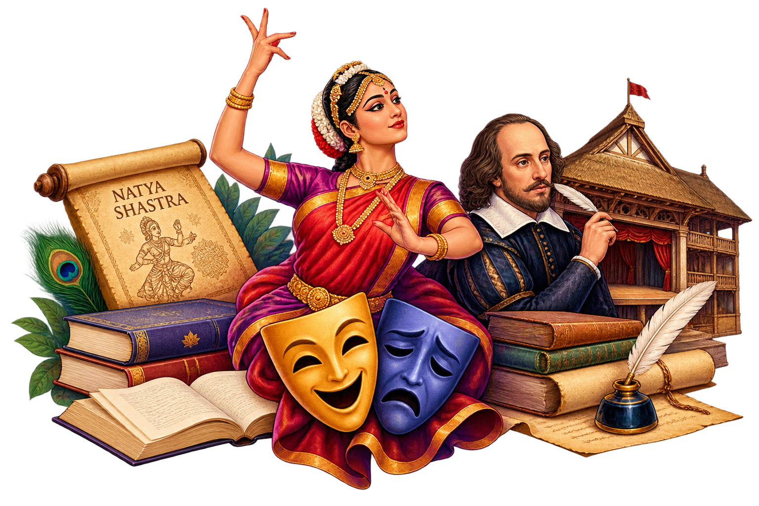 Study of Drama illustration for BA DAVV notes