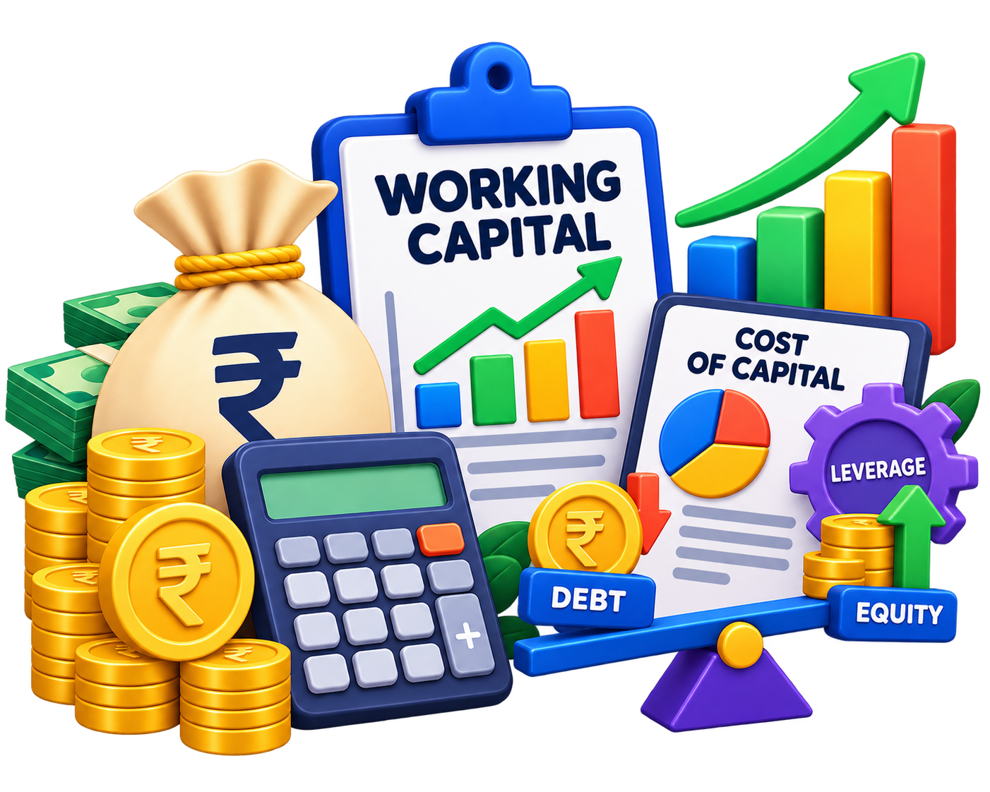 Working Capital, Cost of Capital and Leverage unit icon