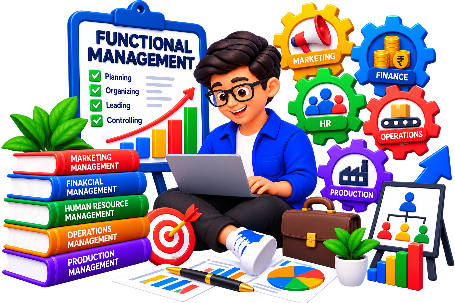 Functional Management illustration for BBA DAVV notes