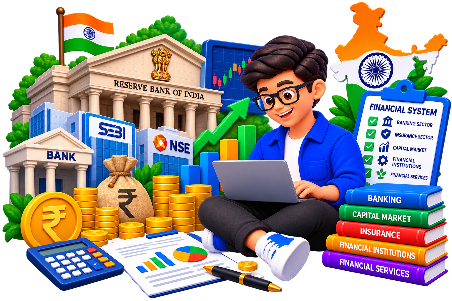 Indian Financial System illustration for BBA DAVV notes