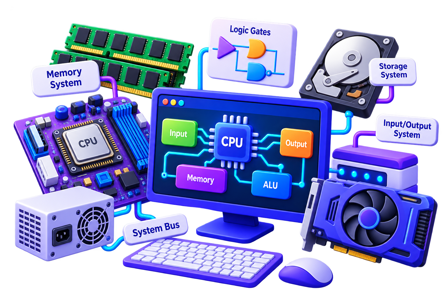 Computer Architecture illustration for BCA DAVV notes