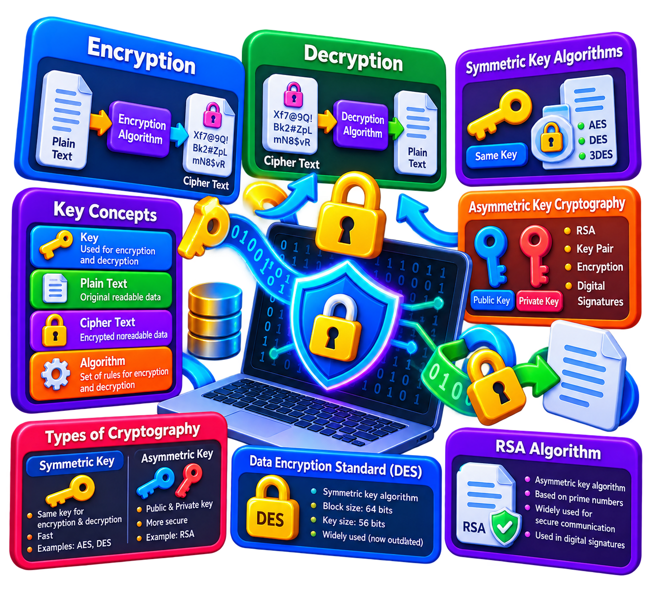 Encryption Decryption and Key Algorithms unit icon