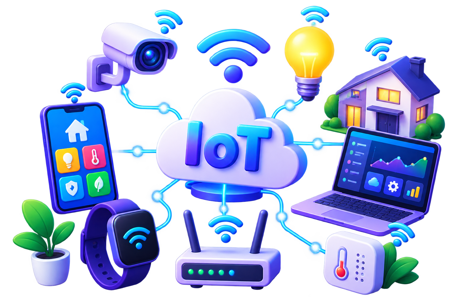 Internet of Things illustration for BCA DAVV notes