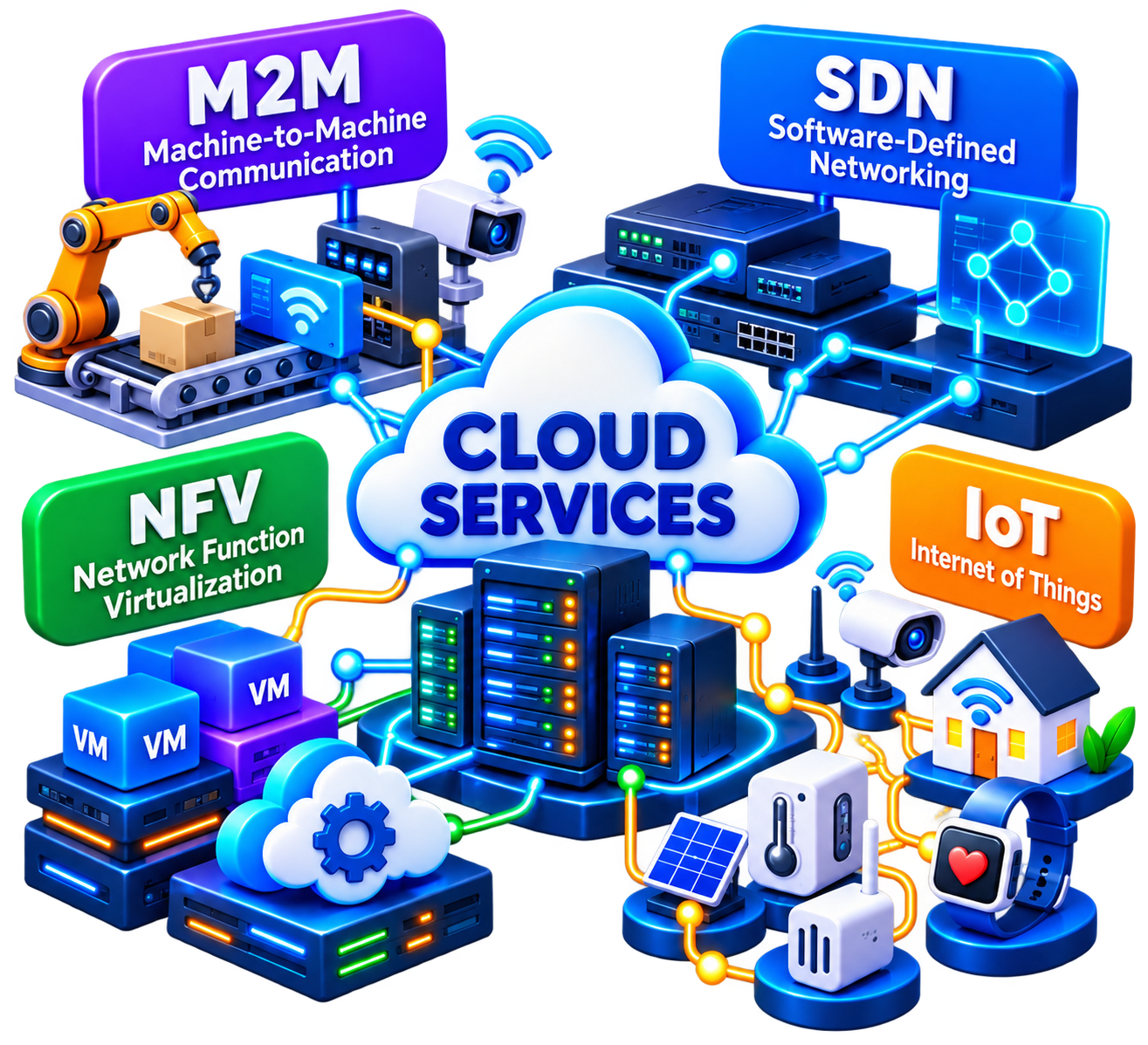 M2M, SDN, NFV and Cloud Services unit icon