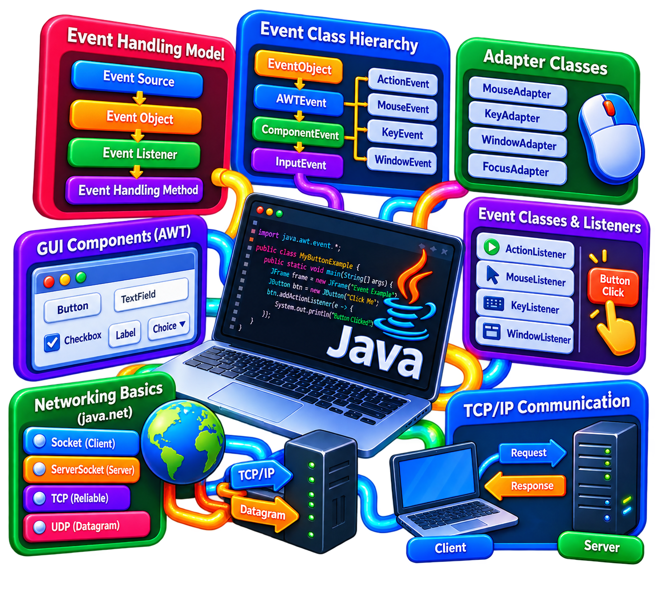 Java Event Handling Model and Networking unit icon