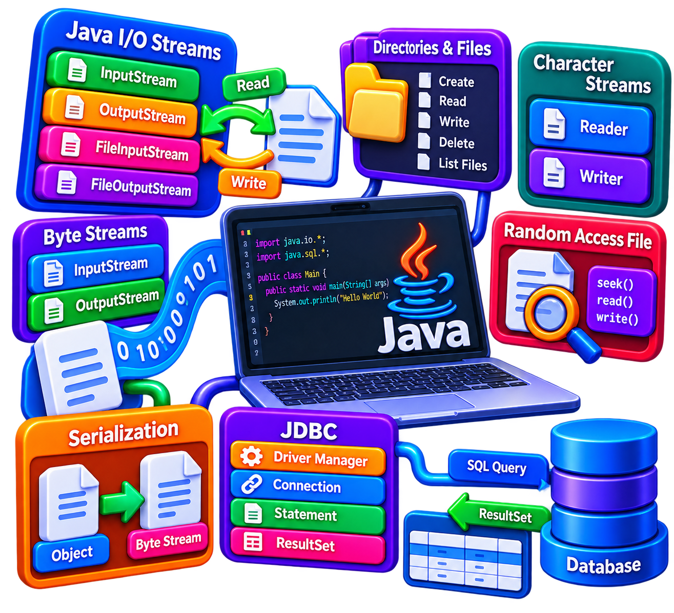 Java Input Output and JDBC unit icon