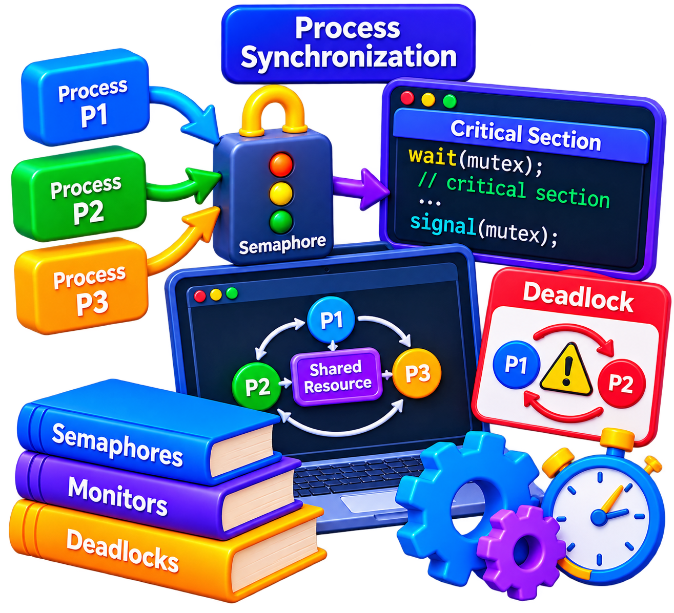 Process Synchronization and Deadlocks unit icon