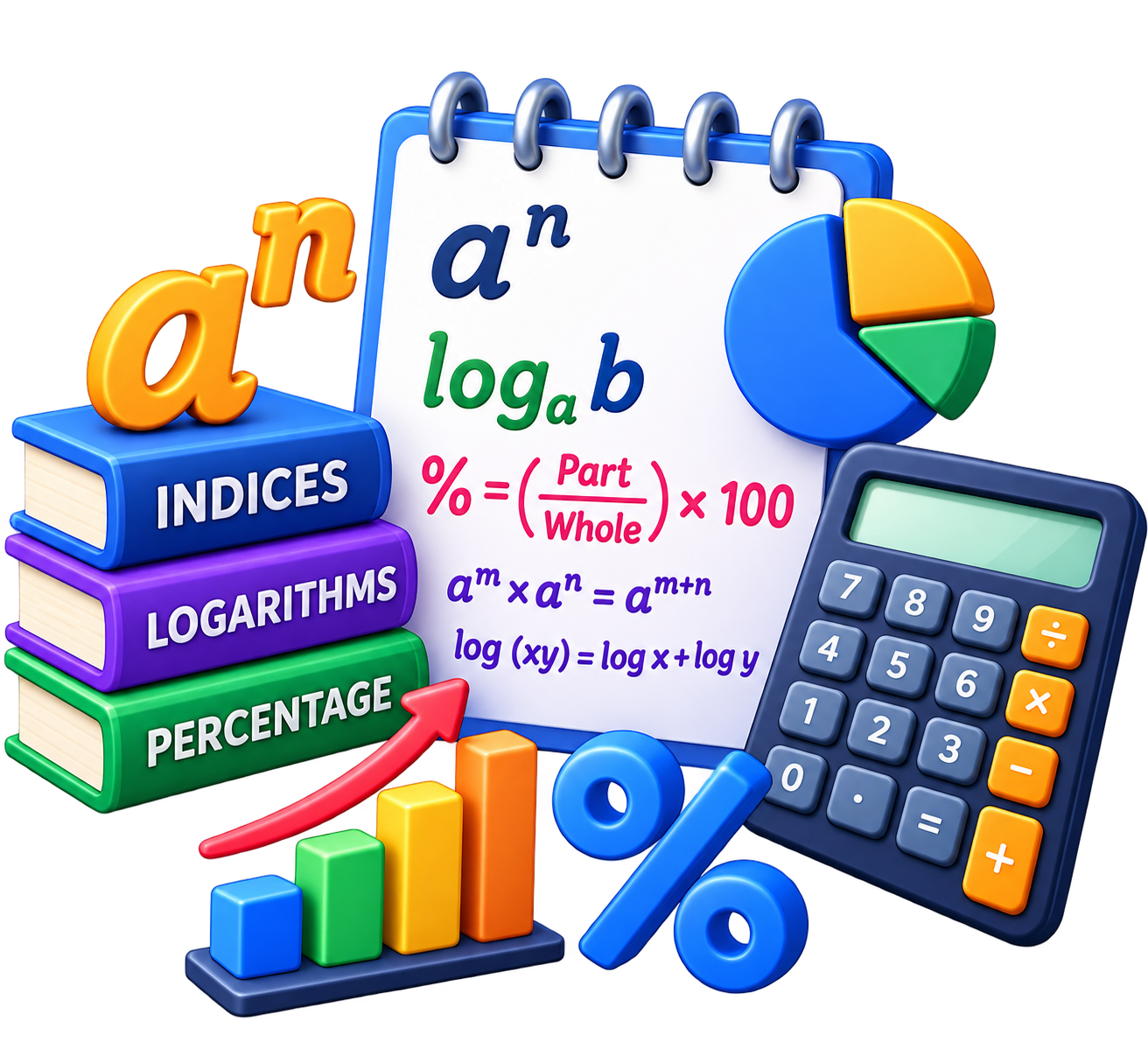 Indices, Logarithms and Percentage unit icon