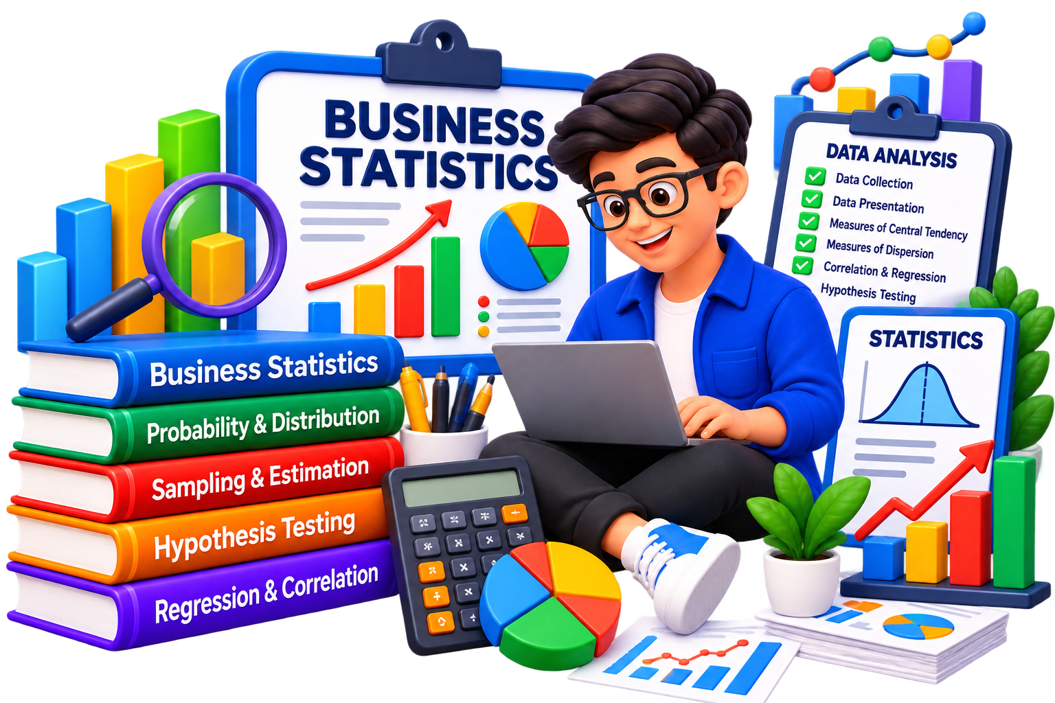 Business Statistics illustration for B.Com DAVV notes