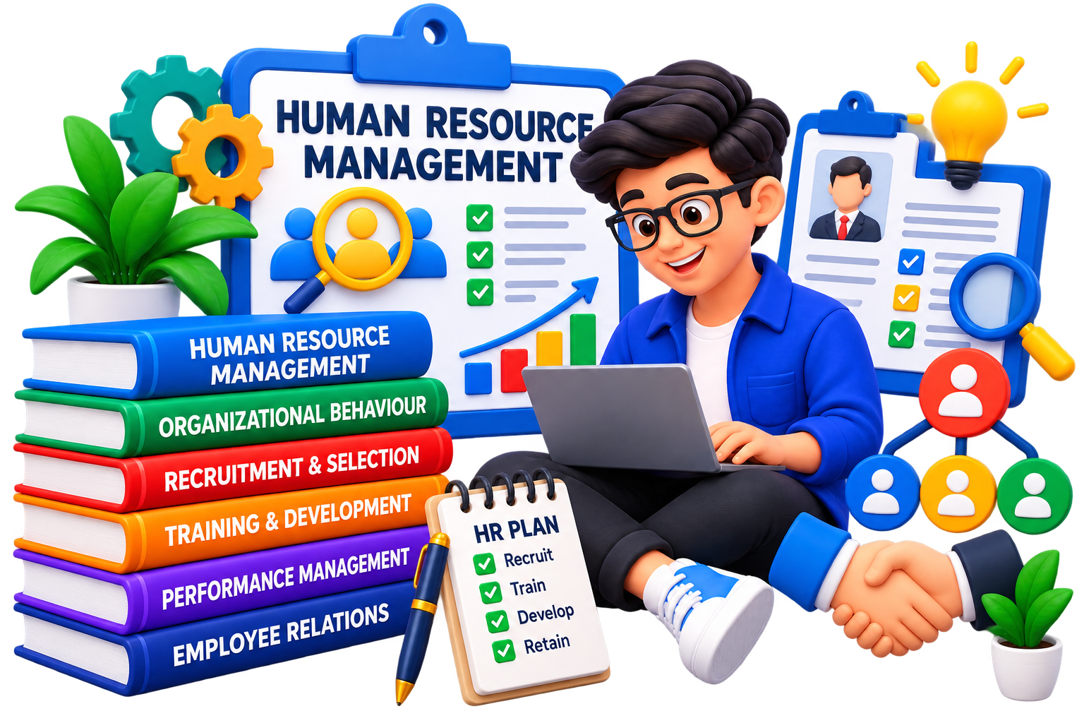 Human Resource Management illustration for B.Com DAVV notes