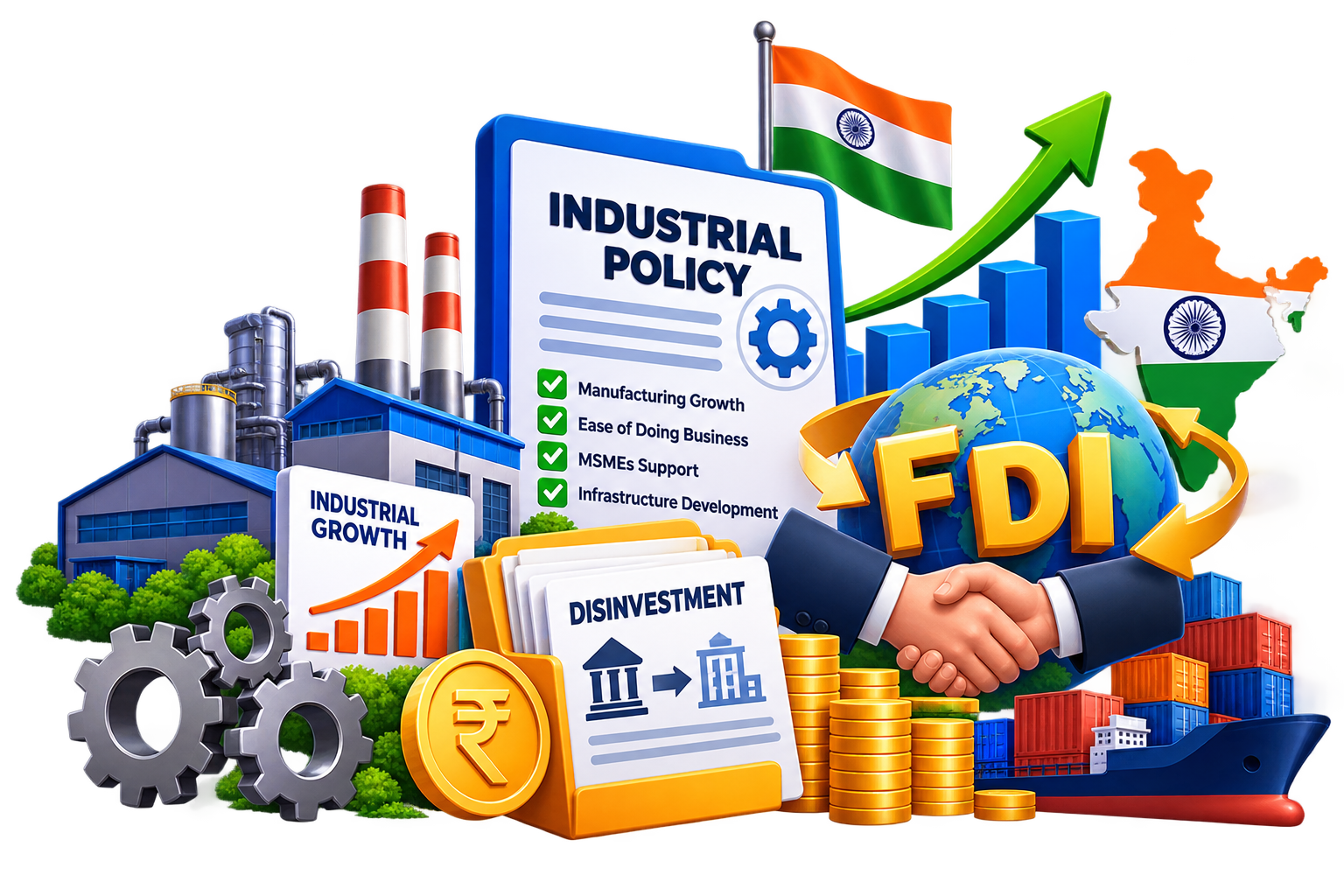 Industrial Policy, Disinvestment and FDI unit icon
